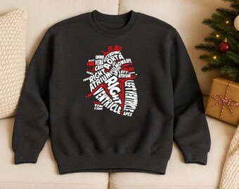 Nurse Heart Sweatshirt - Cardiac Nurse Crewneck, RN Sweater, Nursing Gift for Her, Sweater for Nurse, CVICU Nurse Gift, RN Sweatshirt