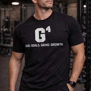 God Goals Grind Growth T-shirt | Handmade Apparel Tee | Ideal Gift for Mom, Dad, Friends, Birthdays, and Teacher Appreciation