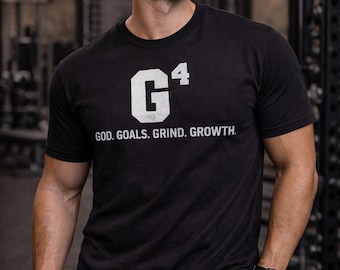 God Goals Grind Growth T-shirt | Handmade Apparel Tee | Ideal Gift for Mom, Dad, Friends, Birthdays, and Teacher Appreciation