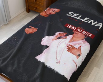 Pluszowy kocyk Seleny Quintanilla – ręcznie robiony kocyk Tejano Seleny, miękki pled na przytulne noce, dekoracja sypialni, prezent dla niej, prezent świąteczny