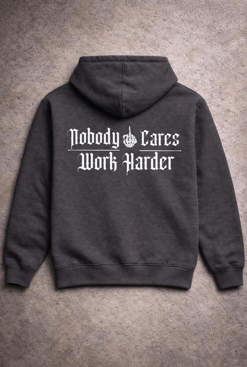 Nobody Cares Work Harder Gym Hoodie - Gym Sweatshirt, Workout Pump Cover, Gifts for Him, Boyfriend Gift image 4