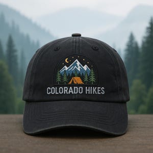 Colorado Hikes Embroidered Hat – Mountain Camping Baseball Cap