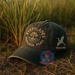 Everglades Embroidered Hat – National Park Baseball Cap, Wild & Free Outdoor Cap