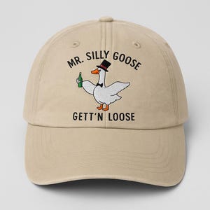 Embroidered Mr. Silly Goose Groom Hat, Funny Goose Wedding Gift for Fiance, Matching Couple Newlywed Bachelor Party Hat