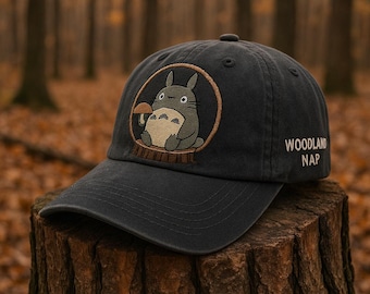Embroidered Woodland Nap Hat: Totoro-Inspired Cottagecore Cap