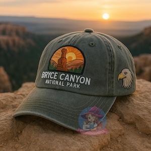 National Park Embroidered Cap Washed Cap Park Hat Travel Hat Baseball Hat Nature hat Camping Hat Road Trip Hat Mountain Hat Hiking Cap