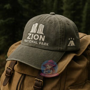 National Park Embroidered Cap Washed Cap Park Hat Travel Hat Baseball Hat Nature hat Camping Hat Road Trip Hat Mountain Hat Hiking Cap