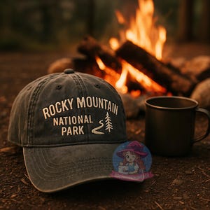 National Park Embroidered Cap Washed Cap Park Hat Travel Hat Baseball Hat Nature hat Camping Hat Road Trip Hat Mountain Hat Hiking Cap