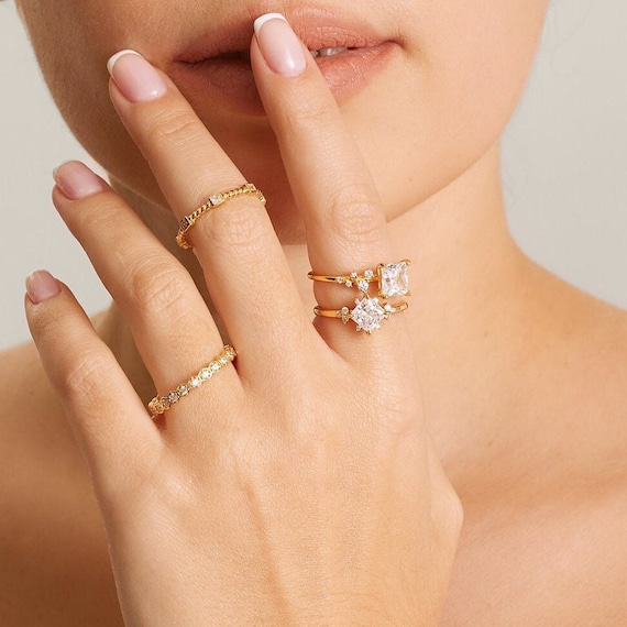 Naturale Citrino E Ametista Con 18K Bianco Argento Placcato Oro Donna