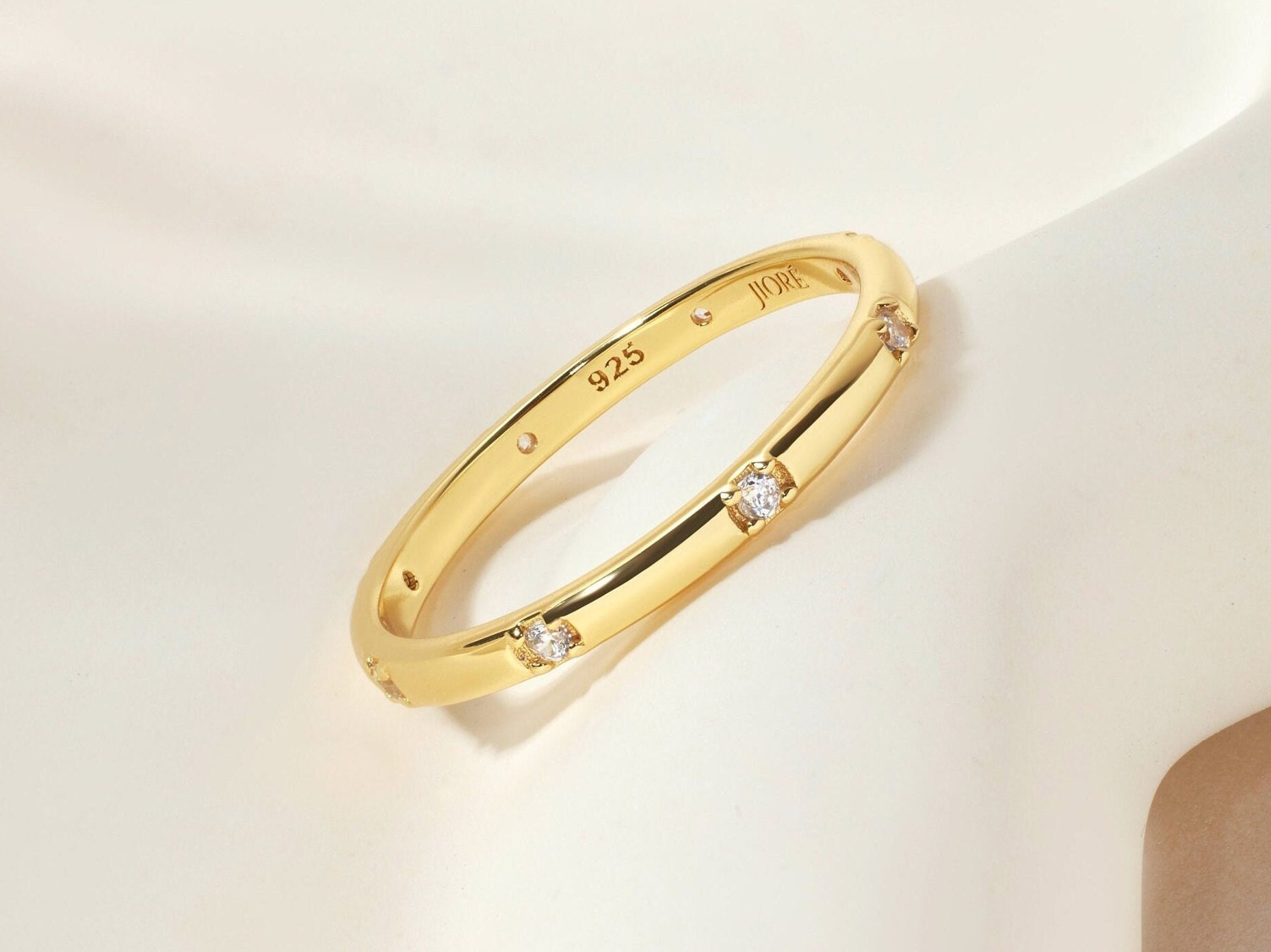 Dainty 18K Gold Vermeil Ring • Stackable Gold Band • Chic Minimalist Gift For Her By JIORE