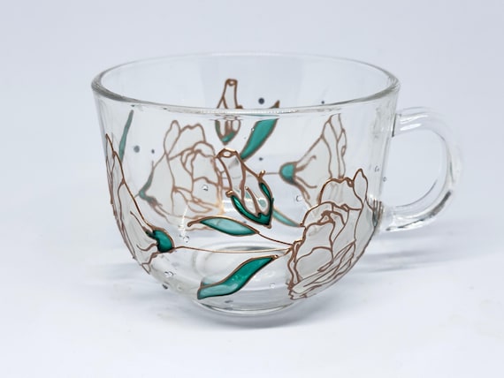 Hand Painted Floral Coffee Mug Set: Personalized Tea Cup, Spring Decor