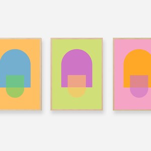 Geometric Wall Art | Retro Posters | Abstract Prints | Gallery Wall Set | Abstract Wall Art | Set of 3