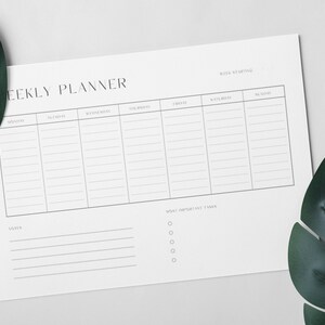 Minimalist Weekly Planner, ADHD planner, Anxiety Planner, Weekly calendar, minimalist calendar, printable planner