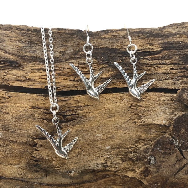 Swallow Earring and Necklace set