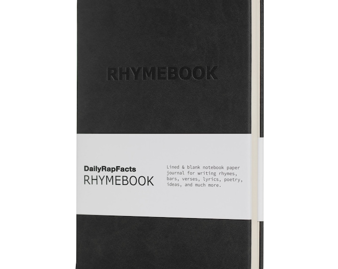 Black RHYMEBOOK Journal - Paroles et écriture Hip-Hop Notebook. Grand cadeau pour un musicien, rappeur, auteur-compositeur et plus