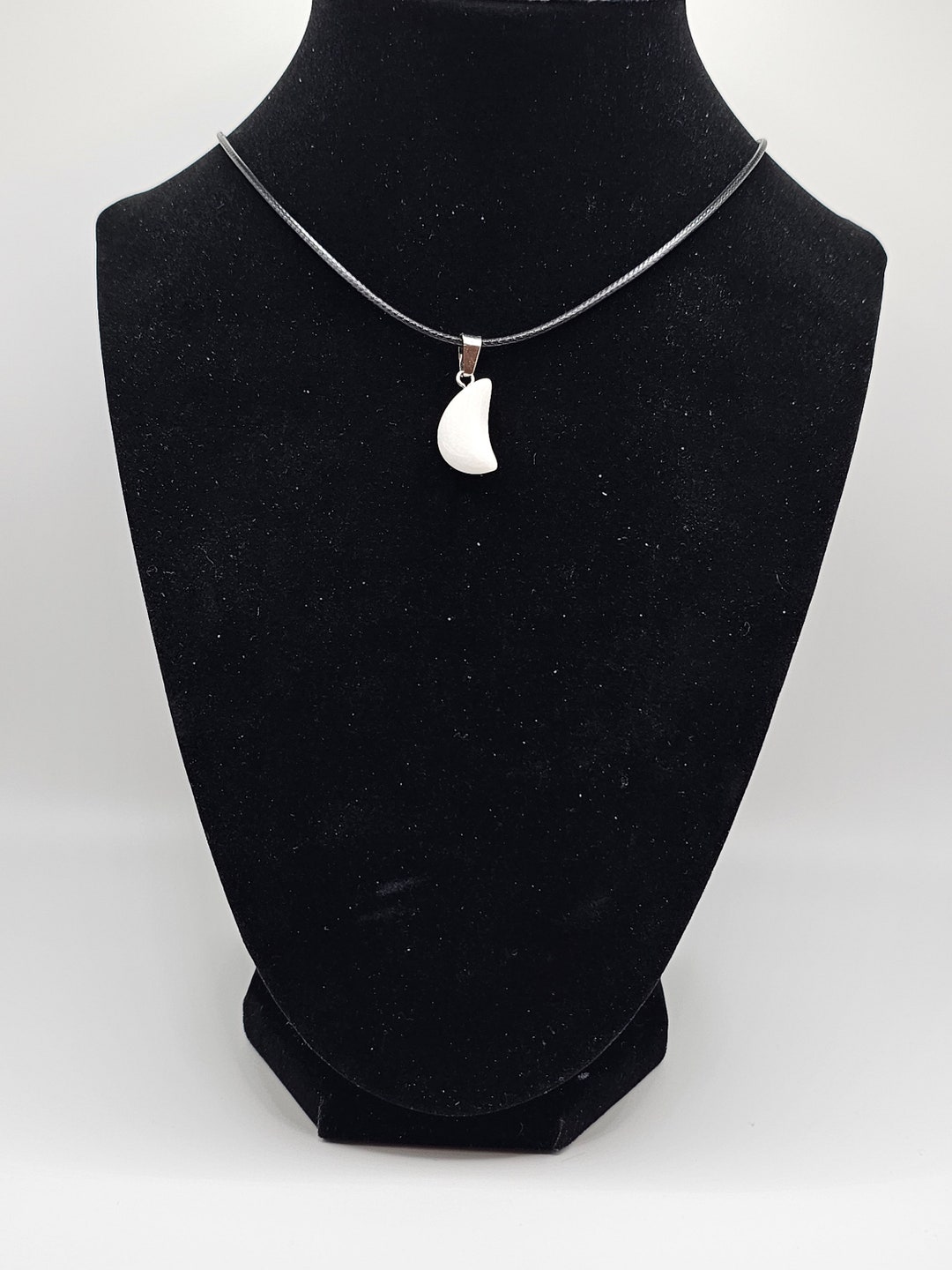 Milky Quartz Moon Shaped Necklace Etsy