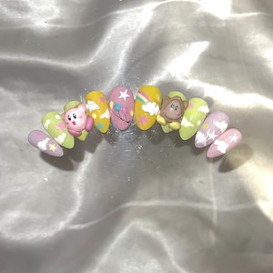 Kawaii Kirby 3d press on nails