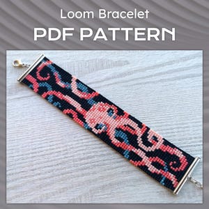 Octopus Loom Beading Bracelet Pattern, Miyuki Delica PDF Pattern, See animal water life bead bracelet pattern, Beading instant download