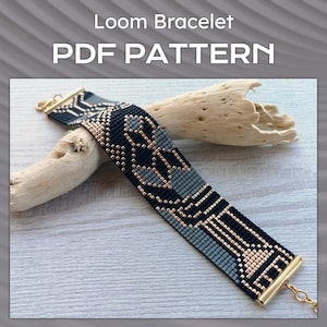 Art Deco Beaded loom Bracelet Pattern, DIY geometric bracelet pattern, Miyuki Delica Bracelet PDF Pattern, Beading instant download, DIY