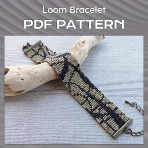 Abstract Beaded loom Bracelet Pattern, DIY geometric pastel bracelet pattern, Miyuki Delica Bracelet PDF Pattern, Beading instant download