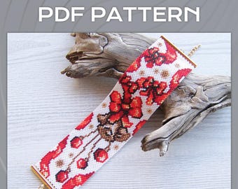 EVEN count Peyote bracelet pattern, Christmas and New Year Party bracelet pattern, Miyuki Delica Bracelet PDF Cuff Pattern