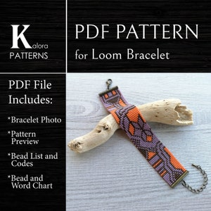 DIY geometric bracelet pattern, Art Deco Beaded loom Bracelet Pattern, Miyuki Delica Bracelet PDF Pattern, Beading instant download, DIY