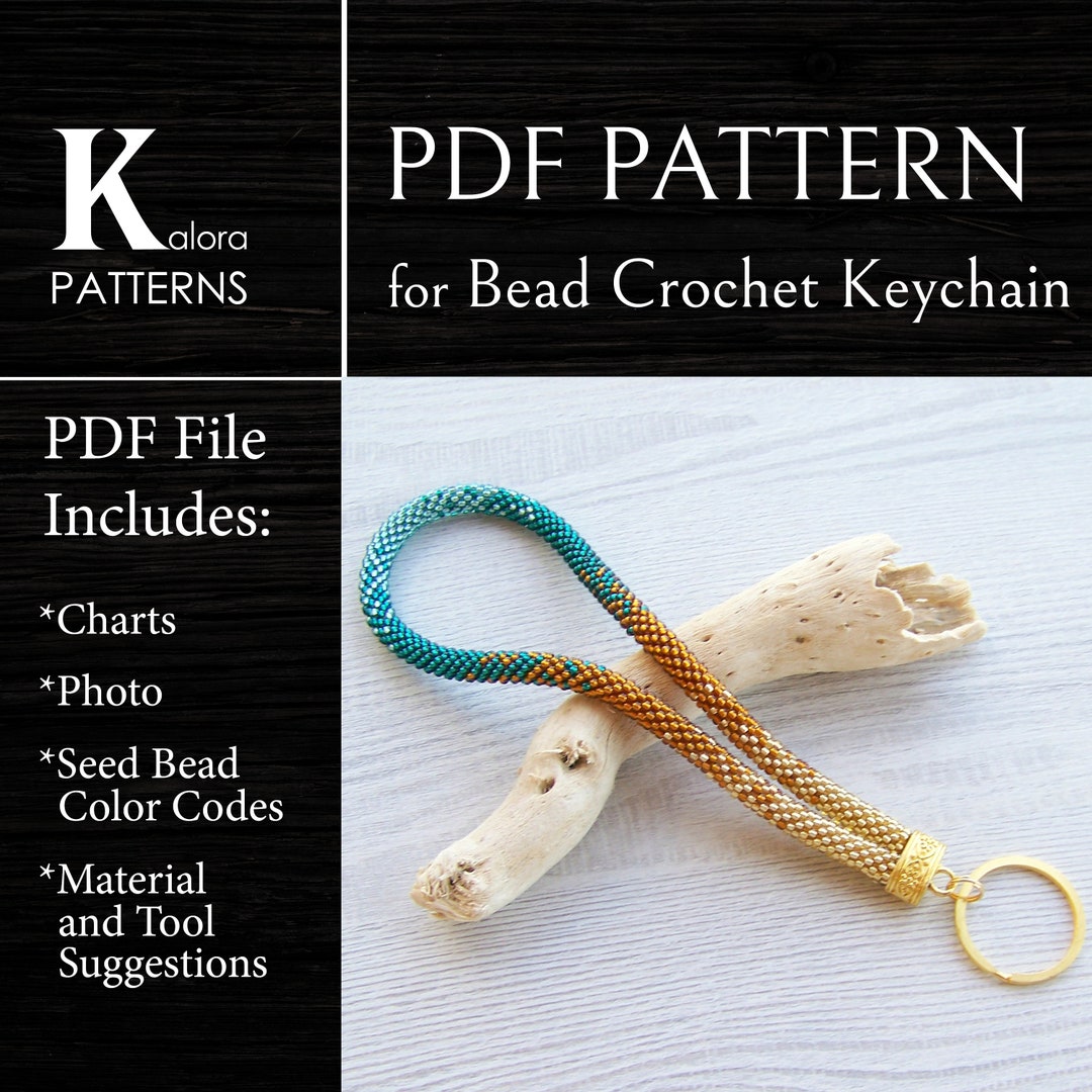Gradient Bead Crochet Keychain Pattern, Ombre Key Holder Pattern, PDF ...