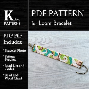 Abstract Bead loom Bracelet Pattern, DIY geometric colorful bracelet pattern, Miyuki Delica Bracelet PDF Pattern, Beading instant download