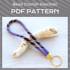 PDF-haakpatroon kraal voor schoudertasje sleutelhanger, doe-het-zelf kraalhaakbestanden, pdf geometrische sleutelhanger touw sieradenpatroon, crafter cadeau