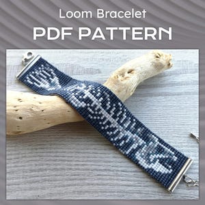 Fishbone Loom Bracelet Pattern, Miyuki Delica PDF Pattern, Anatomy Skull Bones Skeleton beaded bracelet pattern, Beading instant download