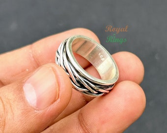 Sterling Silber Spinner Ring - Eleganz in Bewegung und achtsame Entspannung