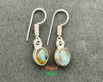 Labradorite Earrings - Tiny Size Gemstone earings - Boho Chic Jewelry