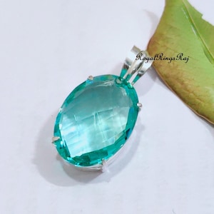 Aquamarine Pendant, 925 Sterling Silver, Aquamarine Jewelry, Silver Pendant, Stone Pendant, Gemstone Pendant, Dainty Pendant, Women Pendant