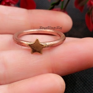 Copper Wire Ring, Brass Star Stacking Ring, Handmade Copper Jewelry Ring, 100% Pure Brass Wire Ring, Fidget Ring, Statement Copper Ring,