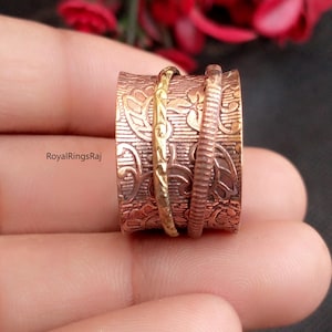 Favorite Copper Jewelry Ring, Handmade Copper Ring, Meditation & Band Ring, Spinner Copper Ring, Designer Copper Wire Ring, Gift For Love
