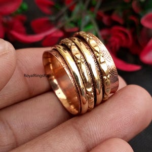 Designer Copper Wire Ring, Handmade Copper Ring, Meditation & Band Ring, Spinner Copper Ring, Favorite Copper Jewelry Ring, Gift For him