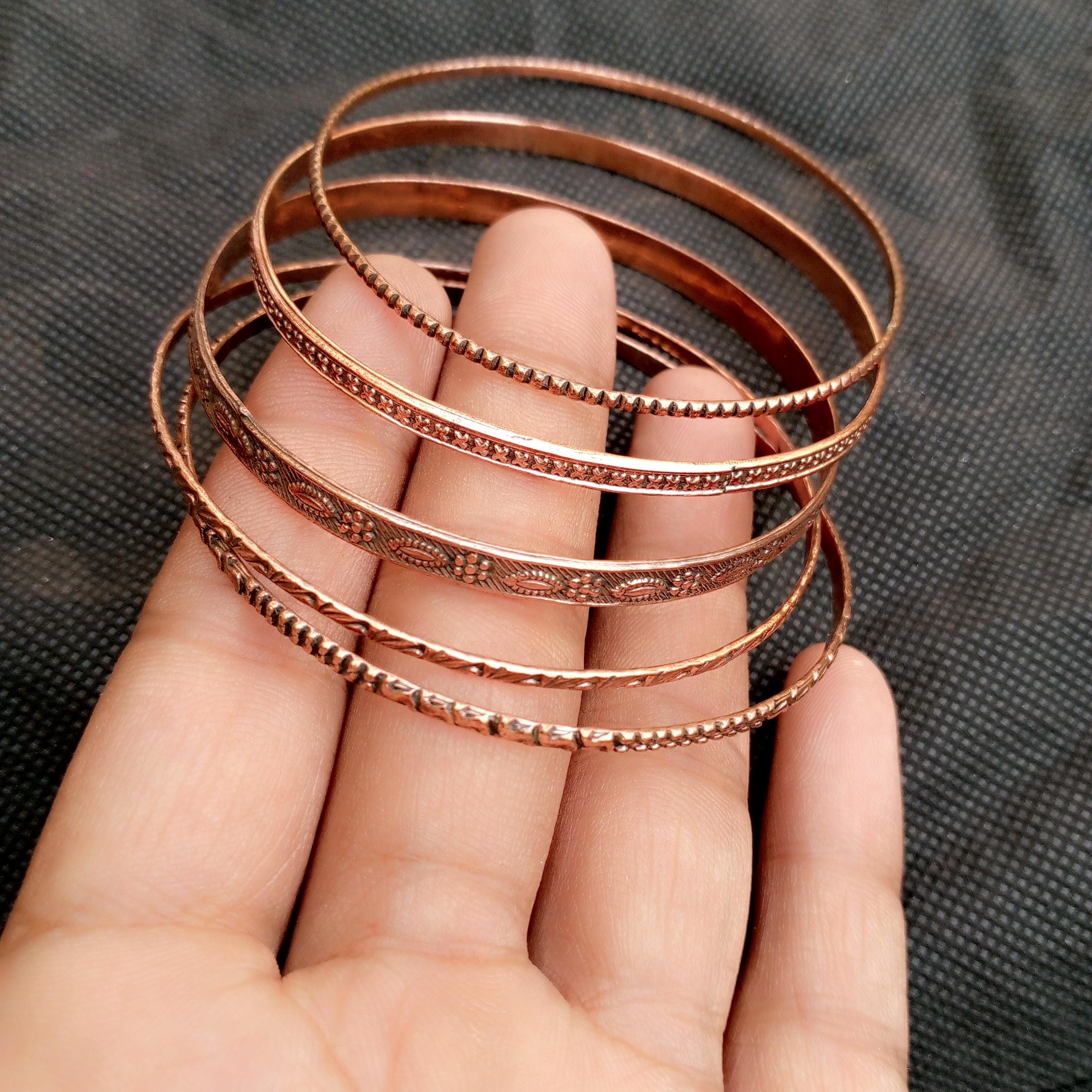 Pure Copper Bangles, 5 Set of Bangles, Copper Jewelry Bangle