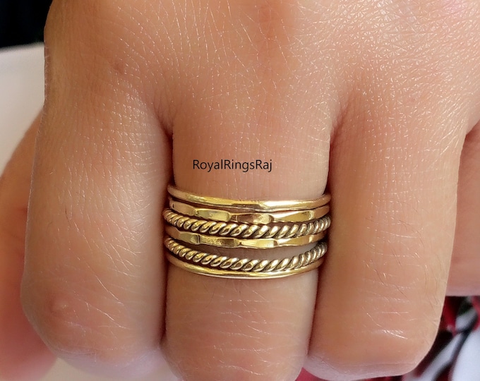 Brass Stacked Band Ring