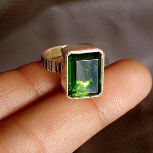 Pretty Ring, Peridot Gemstone Ring, Handmade Ring, 925 Sterling Silver Ring, Anxiety Ring, Statement Ring, Anniversary Ring, Gift For Mum