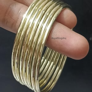 Pure 100% Solid Brass Bangle, 07 Set of Bangle Bracelet, Handmade Bangle, Brass Design Bangle Set, Simple Brass Wire Bangles, Jewelry Gift