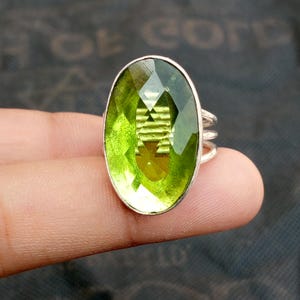 Beautiful Peridot Gemstone Ring, Handmade Ring, 925 Sterling Silver Ring, Statement Ring, Partywear Ring, Anniversary Ring, Wedding Ring,