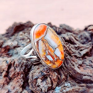 Oyster Copper Turquoise Ring, Sterling Silver Ring, Handmade Oyster Ring, Oval Oyster Ring, Beautiful Turquoise Ring, Perfect Gift Ring
