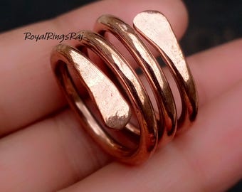 Anillo envolvente, anillo de cobre macizo 100%, anillo de meditación, anillo de diseño, anillo unisex, anillo de promesa, regalo para anillo, beneficios especiales para la salud
