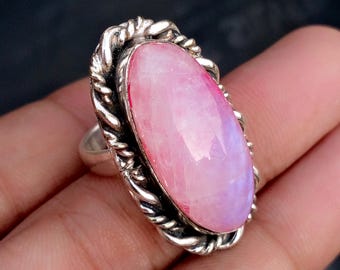Bague rubis naturel avec pierres précieuses, argent sterling 925, bague tendance, bague bohème, bague faite main, belle bague cadeau, bague cadeau pour amour et soeur