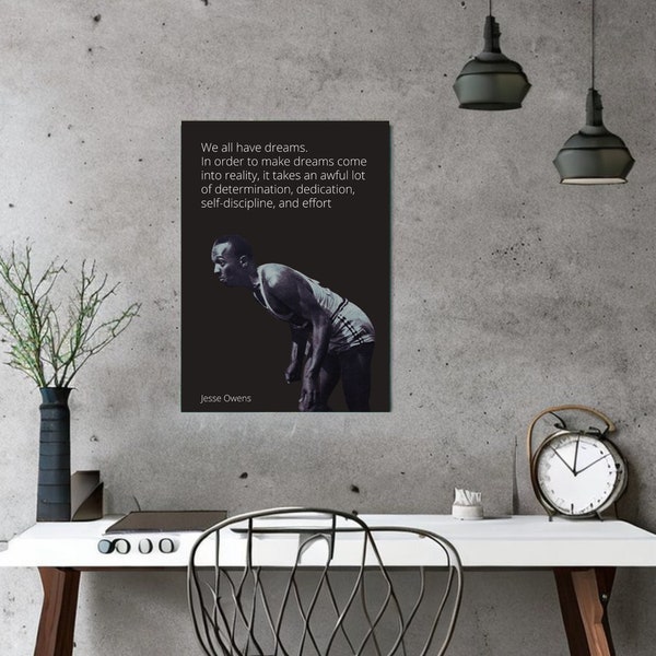 A3 Poster Jesse Owens Quote "We All Have Dreams" - Digital Download