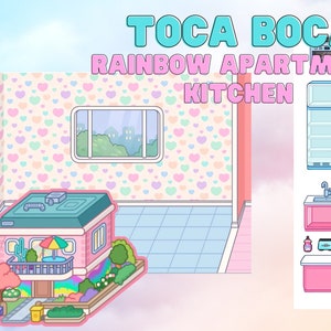 Toca Boca Paper Rainbow Apartment - Kitchen / Quiet book pages / Printable Paper crafts