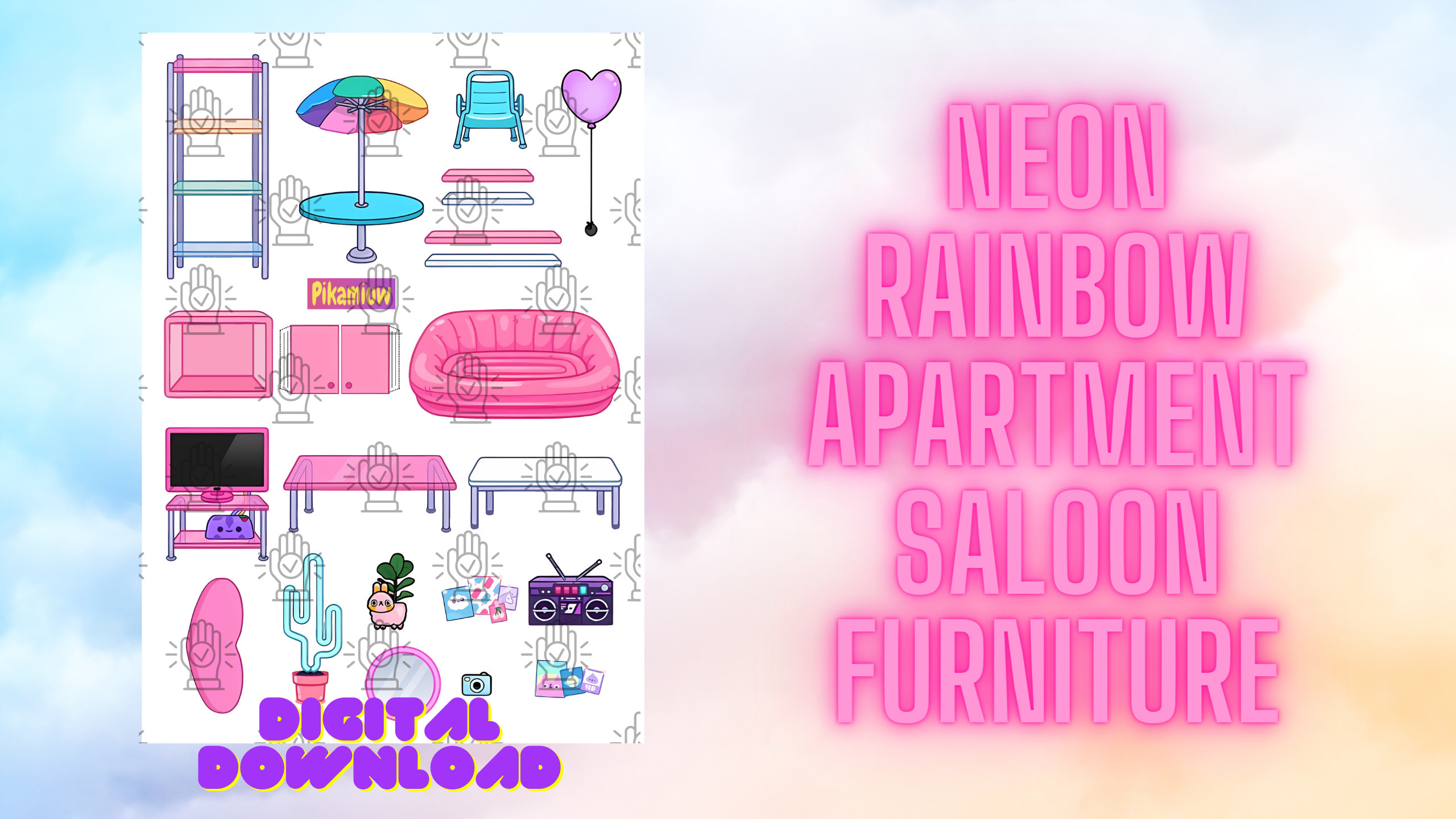 Toca Boca Paper Rainbow Apartment - Saloon / Quiet Book Pages ...