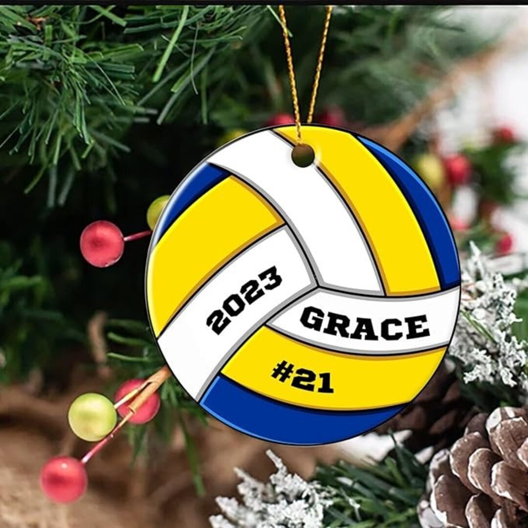 Volleyball Ornament Volleyball Gift Custom Volleyball Etsy
