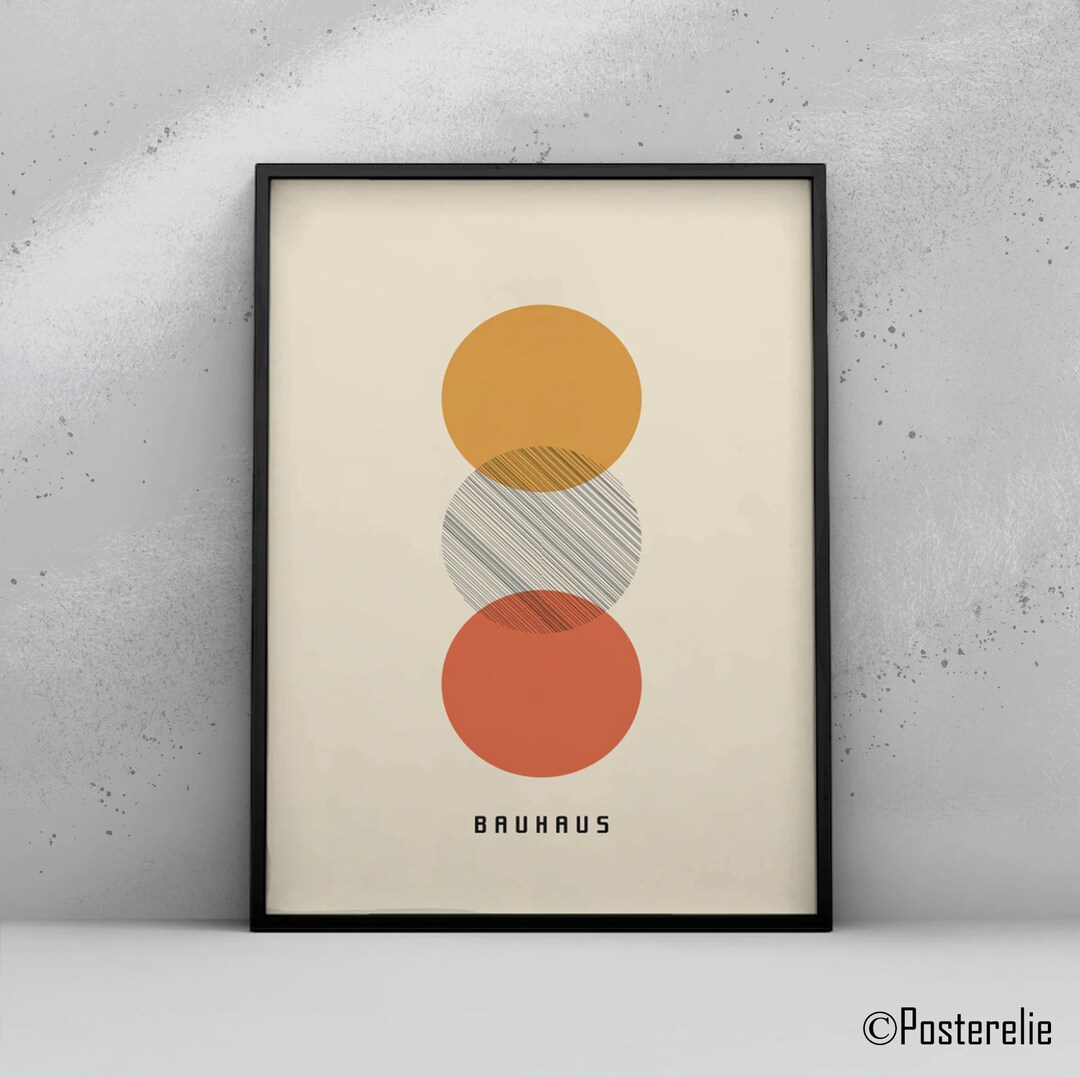 BAUHAUS Colored Circles Digital Print Wall Art Minimalistic Poster ...