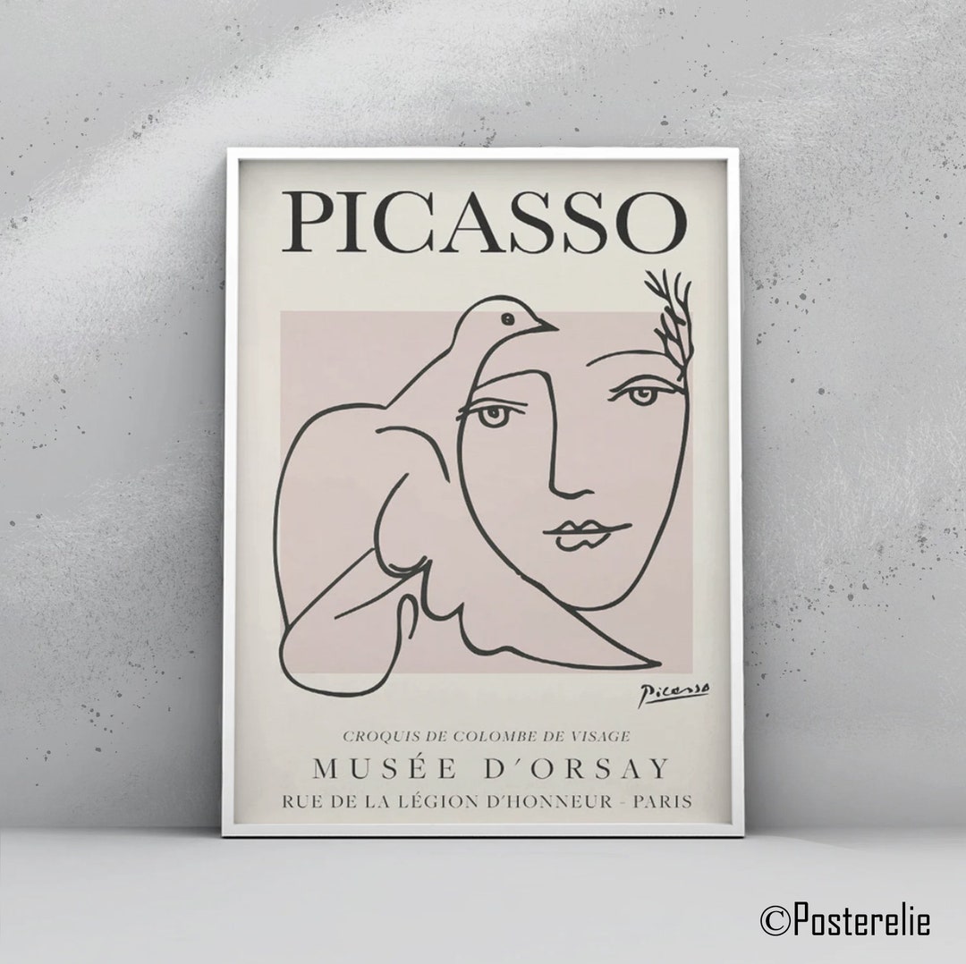 Picasso Vintage Line Print, Wall Art, Exhibition Vintage Line Art